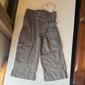 100% Organic Cotton Cargo Pants Grey - Baby size 12-18 months NWT
